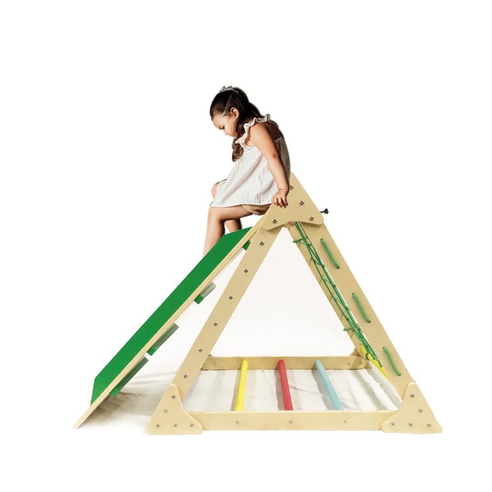 Xiha Triangle Wooden Foldable Climbing Frame Triangle Arch Toddler Gym Transformable Triangle Indoor Playground