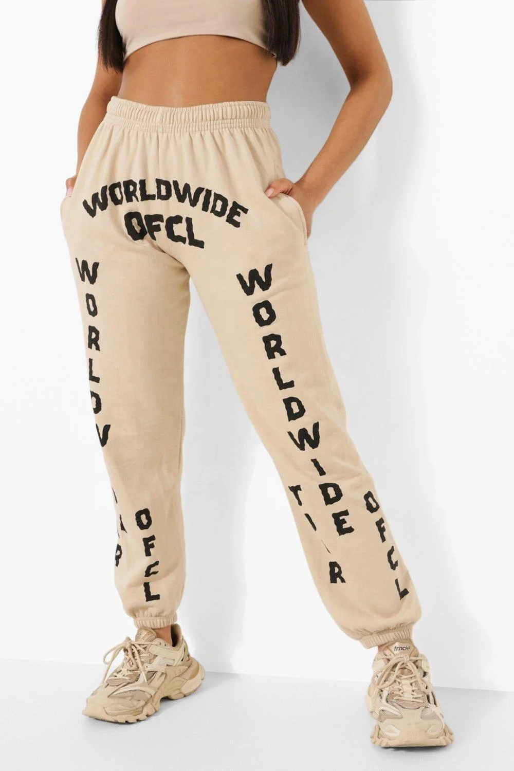 2022 wholesale Plain Cotton Women Pants Streetwear Cargo Pants Loose Jogger Trousers Women Gym Sweatpants For Women