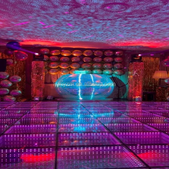 Китайский поставщик дискотека светодиодное зеркало rgb ночной клуб цифровая Цветочная Светодиодная панель со звездообразной подсветкой Свадебный 3d танцпол бесконечности