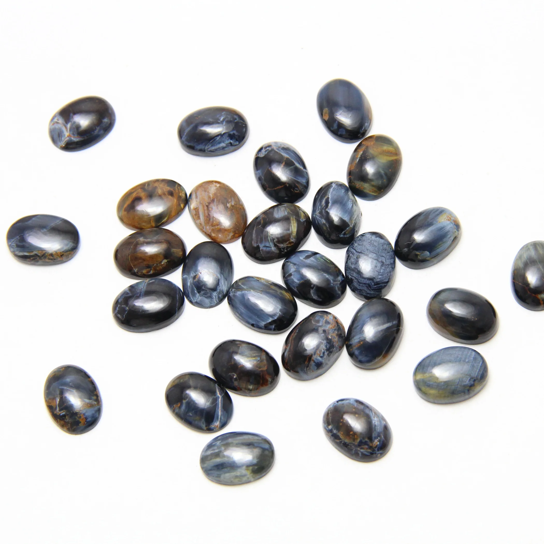 Natural Pietersite Gemstone Oval Shape Cabochon  High Quality Blue Flashy Pietersite Stone For Making Jewellery