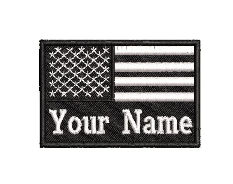 Custom Embroidered USA Flag Biker Name Tag High Quality Personalized Motorcycle Patch for Jackets
