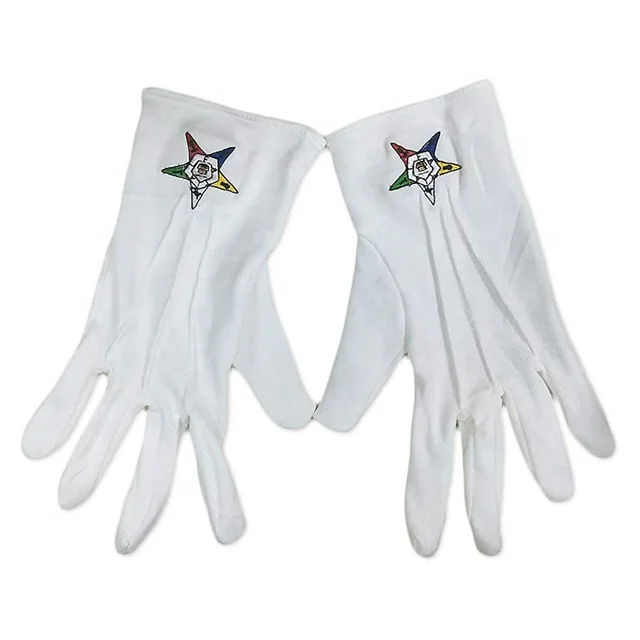 Free size High quality and Hot sale Masonic custom gloves with attractive look and cheap price