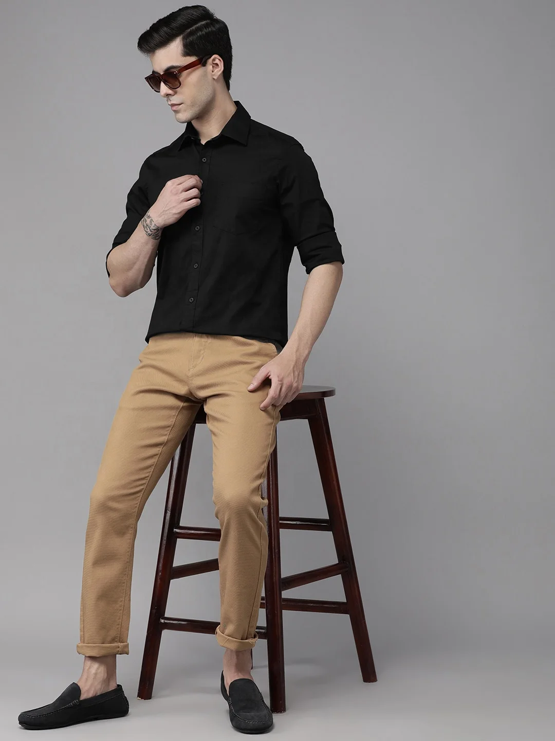 Plain Shirts Men 100 Cotton Long Sleeve Custom Button Up Wholesale