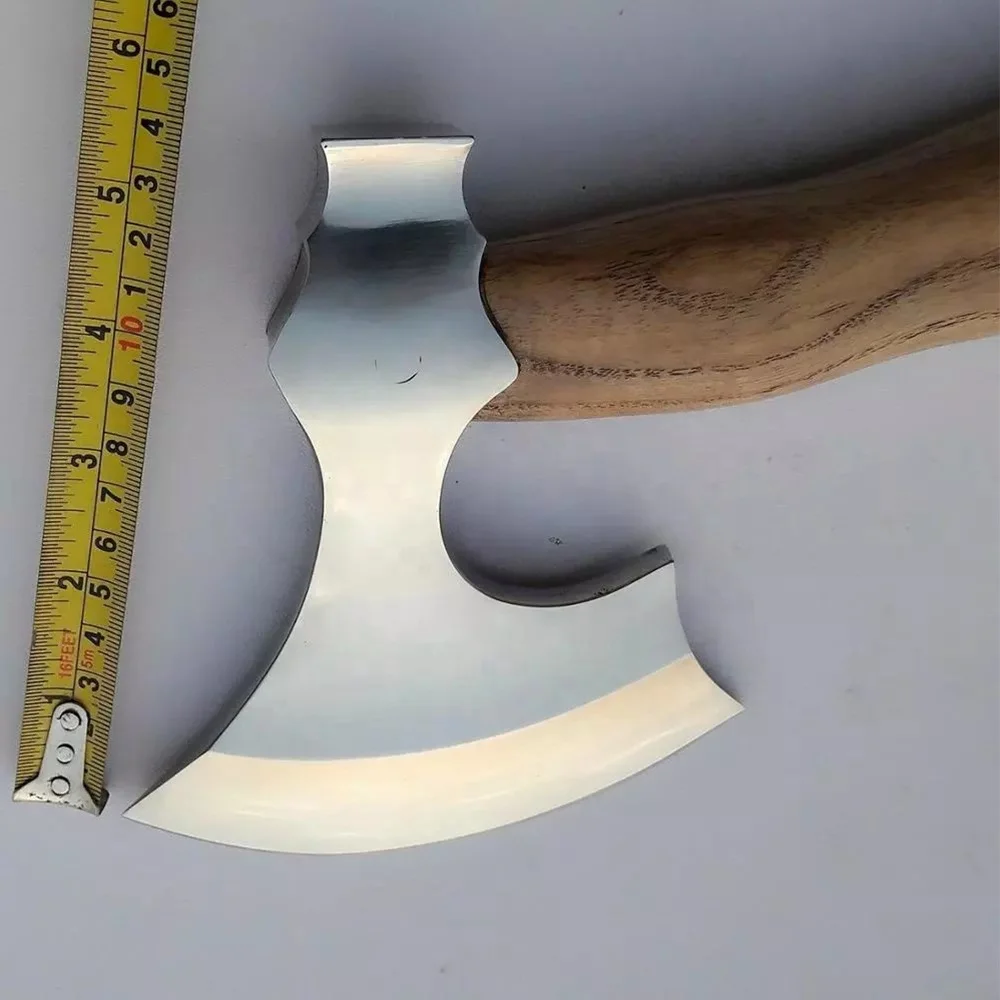 Топор Ручной работы из углеродистой стали с деревянной ручкой и кожаным чехлом