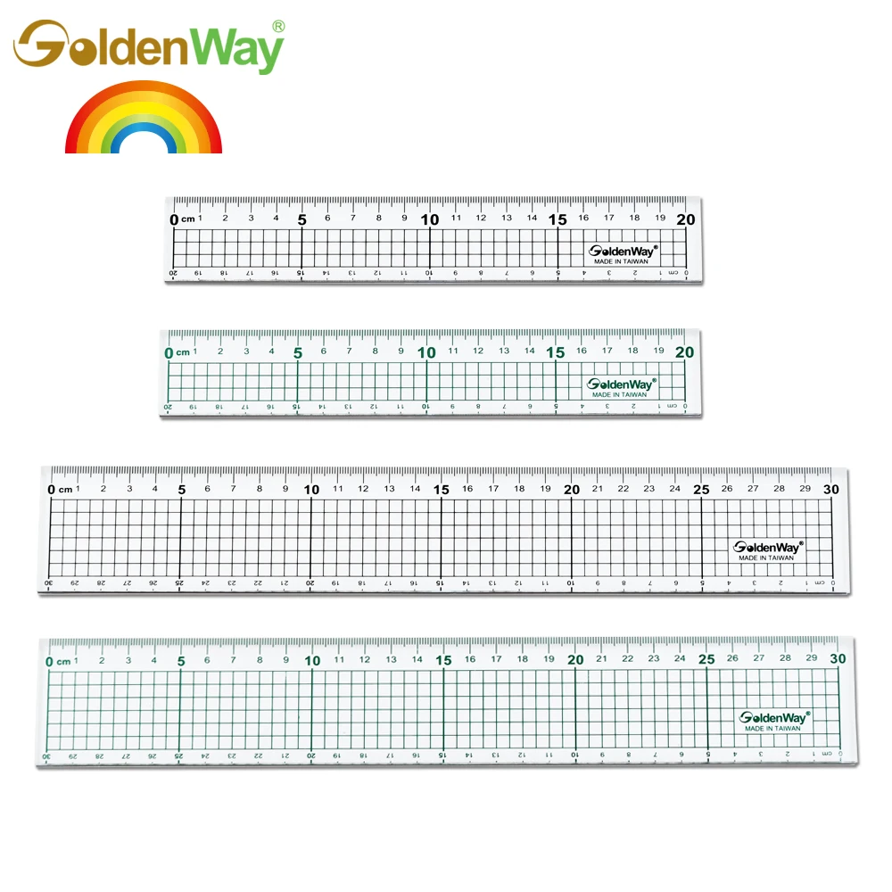 Wholesales Transparent School Ruler 30 cm Cutting Ruler