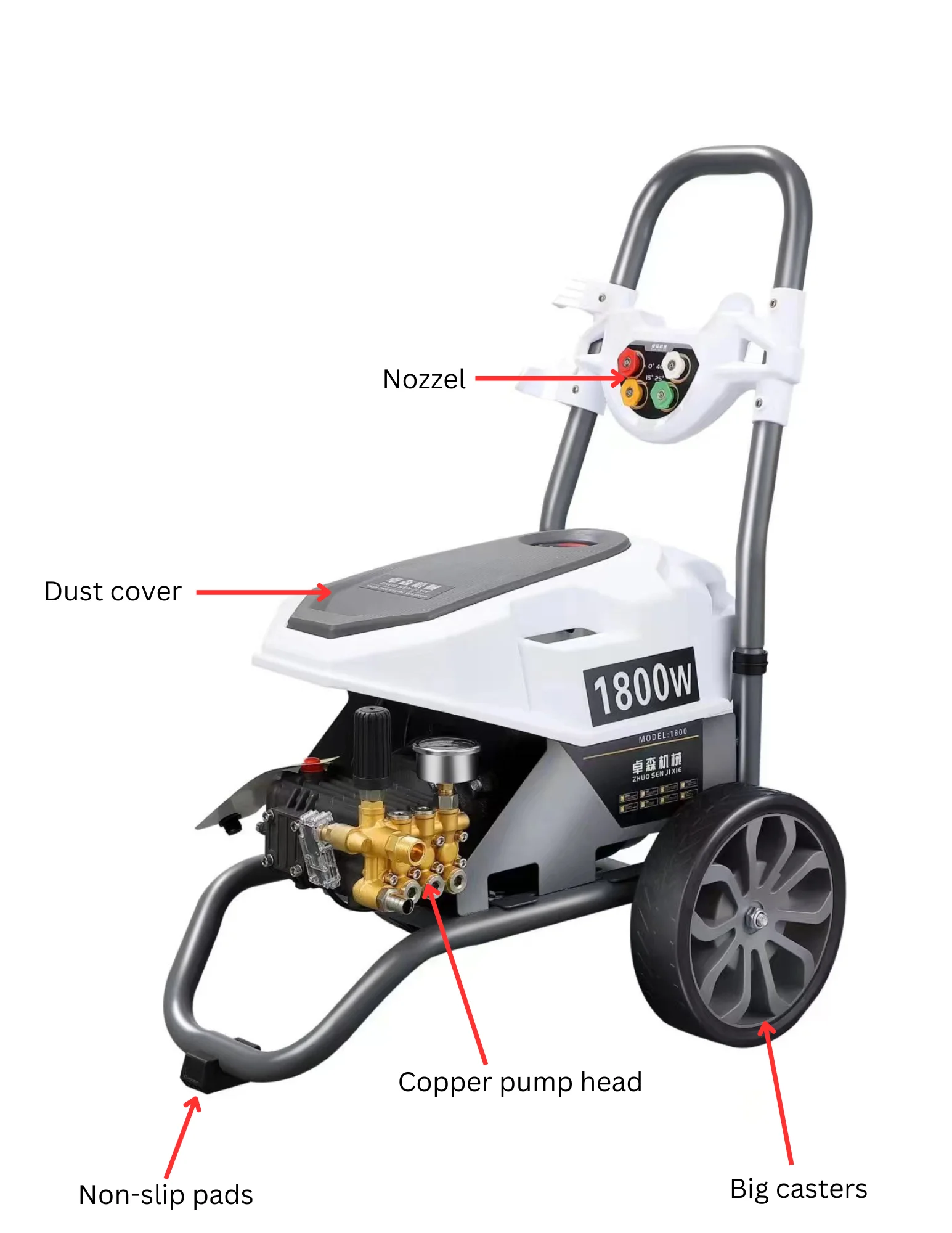 Мойка высокого давления 1450psi-100 бар для автомойки и с тройными керамическими плунжерами 2200 Вт медный электродвигатель