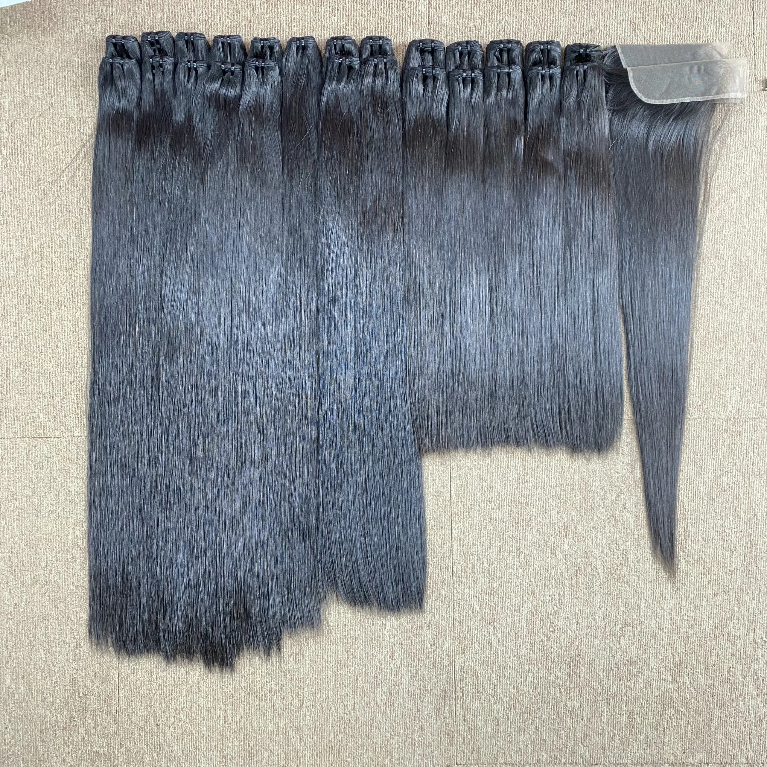 Bone Straight one cut hair wefted machine bundles remy virgin hair on sale