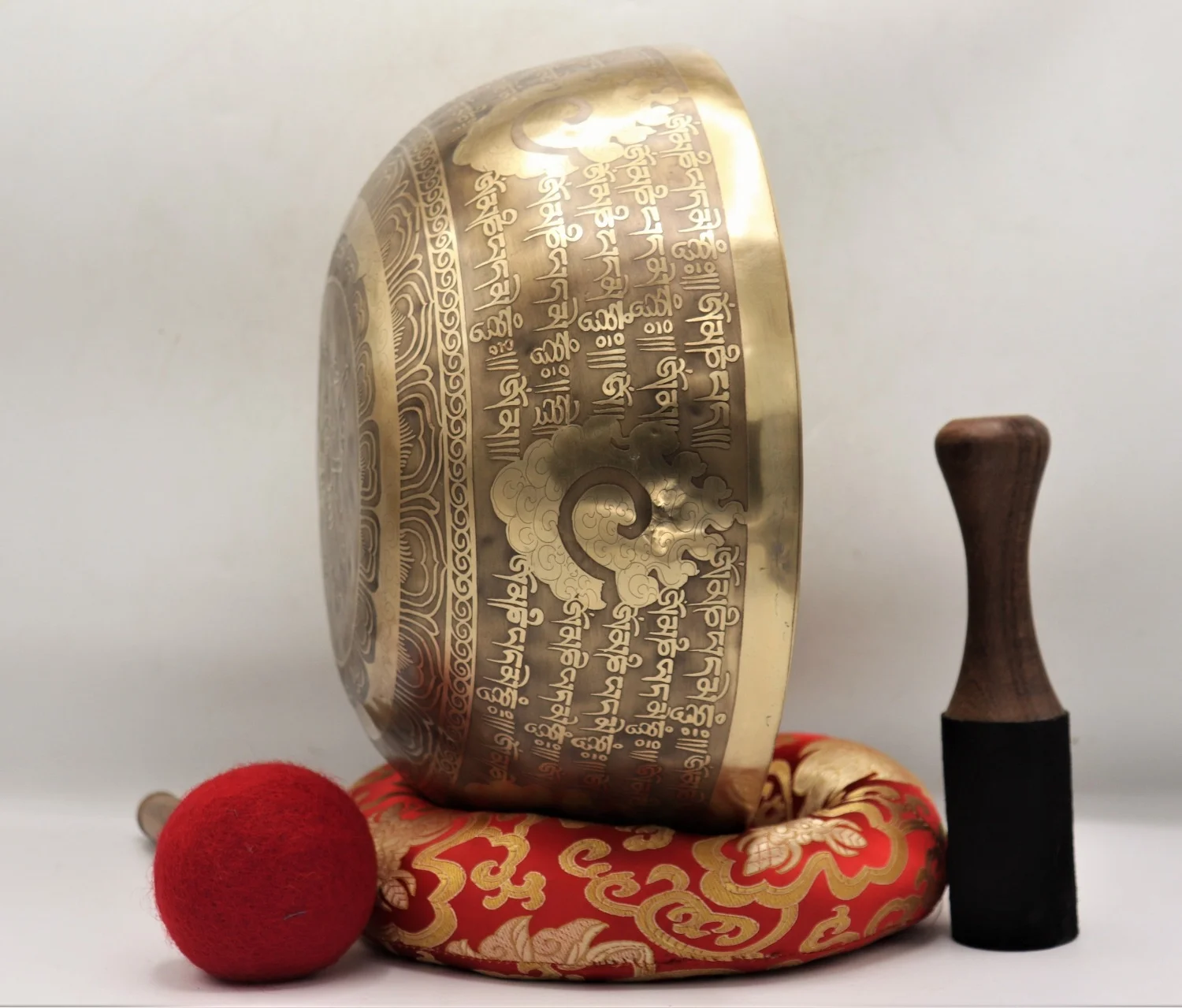 Твердая латунная натуральная лечебная чаша религиозная мантра ручная Поющая для домашнего декора Звуковая терапия и Медитация