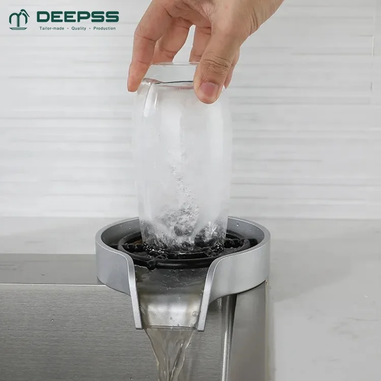 DEEPSS commercial bar cafe automatic bottle cleaner quick cleaning beer glass rinser silver for kitchen sinks manufacturers