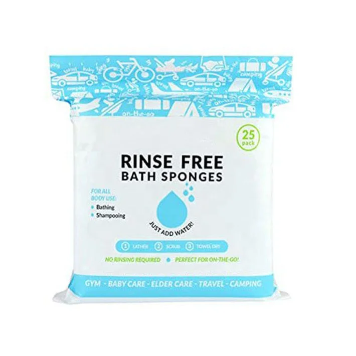 OEM All-in-1 Single Use Shower Wipes Sponge Rinse Free Bed Bath Wipes Simply Dampen Lather and Dry Without Shampoo Or Rinse