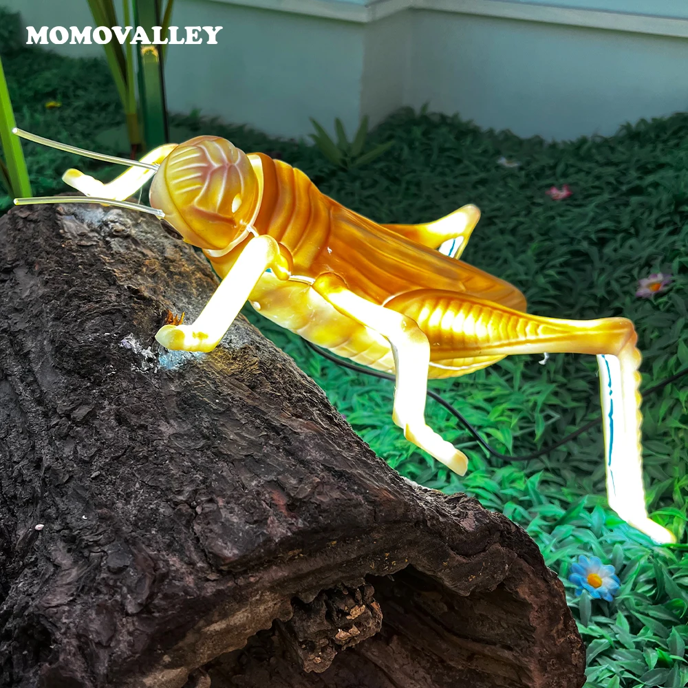 Christmas holiday event green glowing insect motif lights led dynamic grasshopper halloween home decorations animatronics