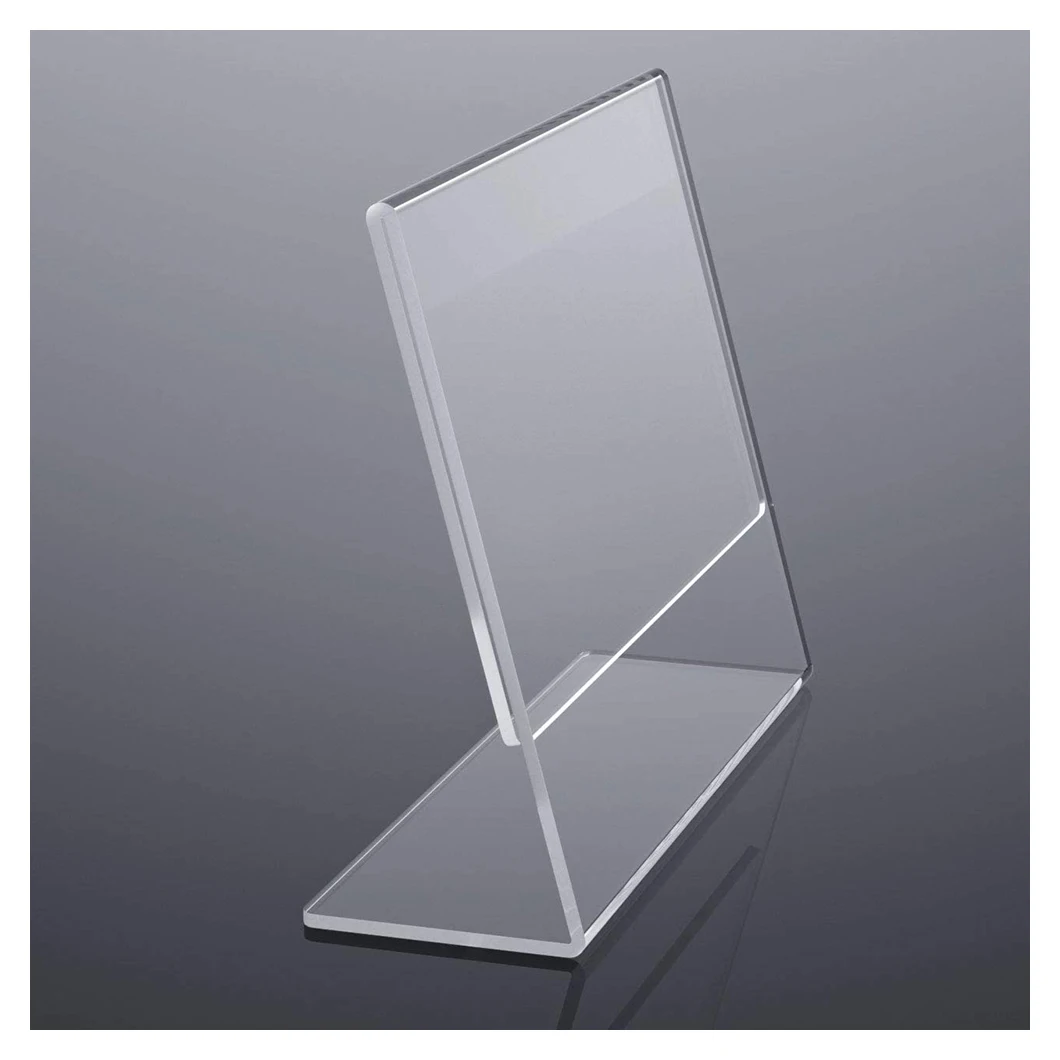 Custom A4 A5 A6 L-Shape Acrylic Desktop Display Stand Sign For Advertising Display