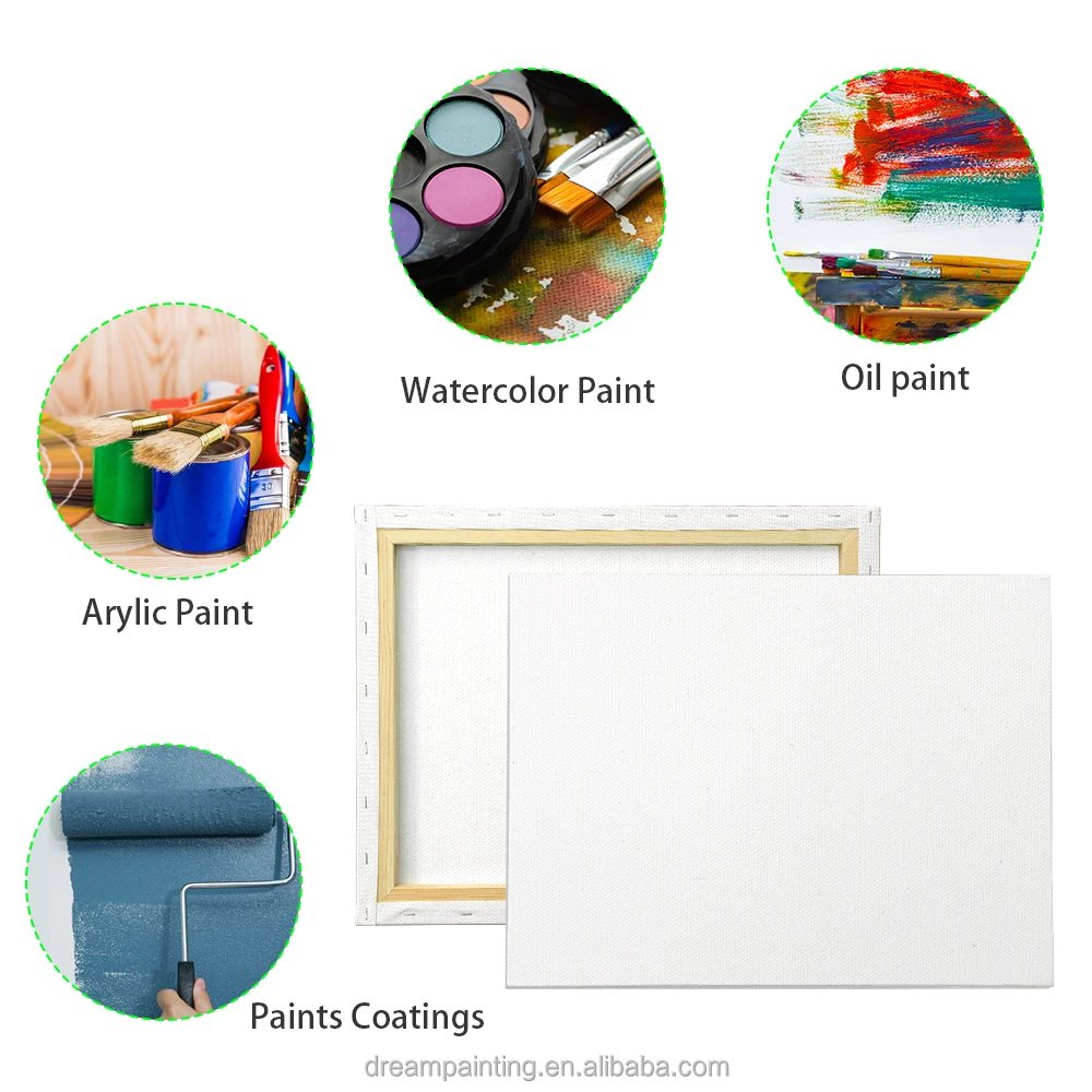 5 Pack Multi Size Blank Stretched Canvas Print White 280g Cotton Artist Painting Canvas with Frame