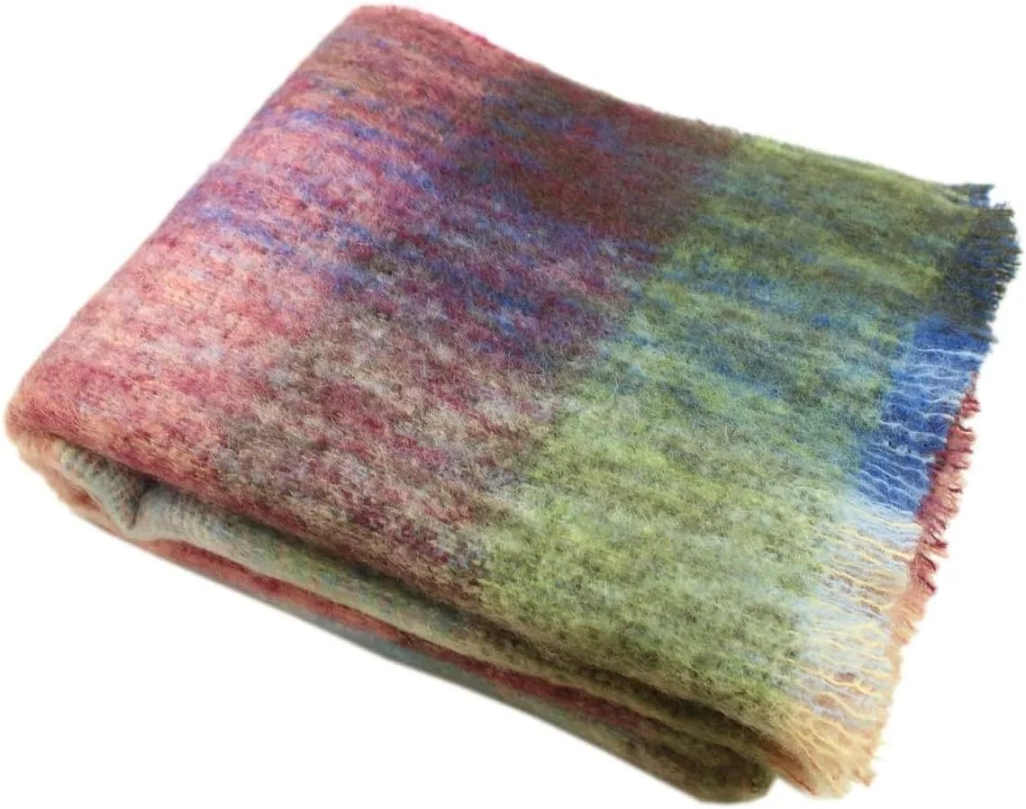100% acrylic faux mohair cardigan sofa throw blanket Unique Portable Custom Mohair Throw blanket