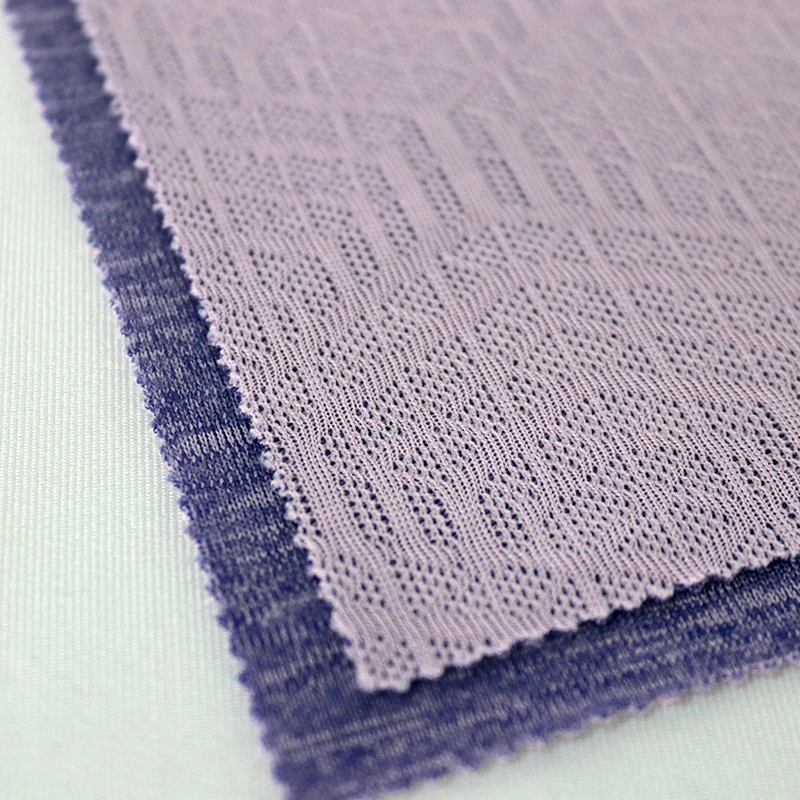 Polyester, jacquard, wicking, circular knit, moisture absorption, quick dry, functional, Polyester jacquard knit for casual wear