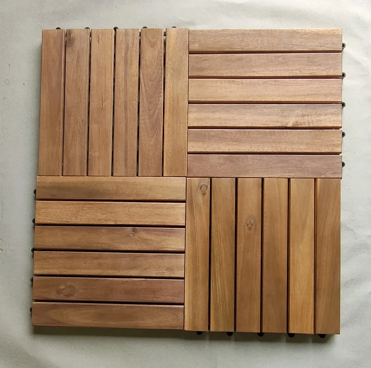 Wooden Composite Pavement Tile easy Install Interlock Tiles Wpc Tiles Outdoor Garden Flooring