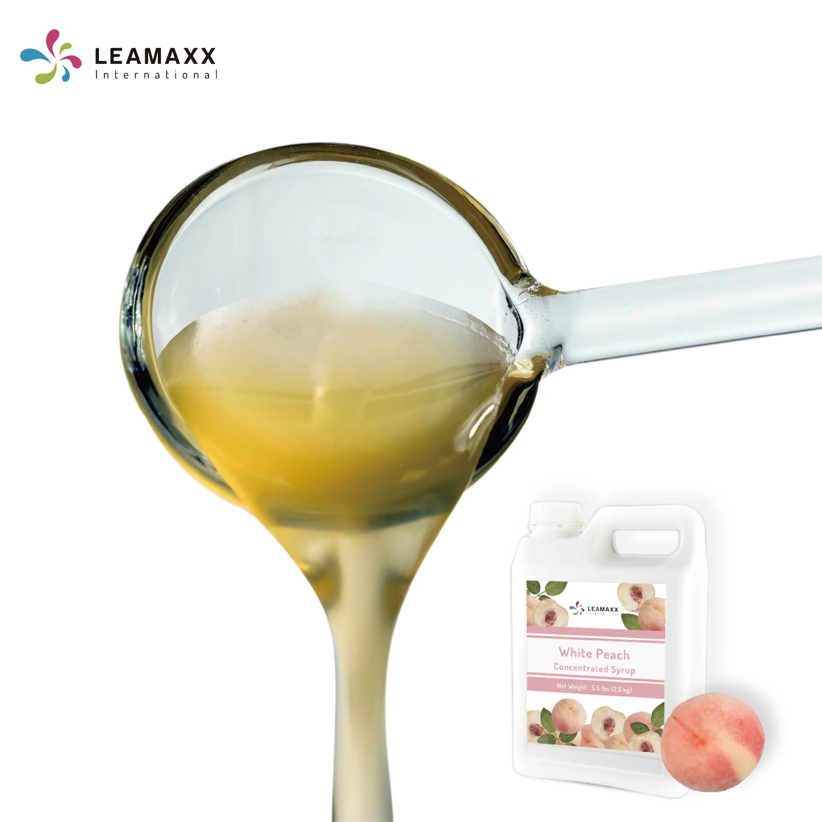 Новый продукт Leamaxx концентрированный сироп со вкусом белого персика фруктовый для магазина Пузырькового чая оптовый поставщик