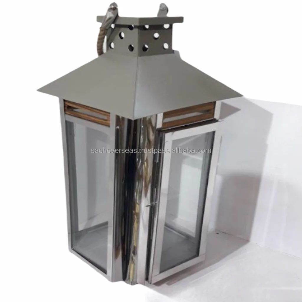 100% Pure 304 Grade Stainless Steel and Glass Candle Lanterns