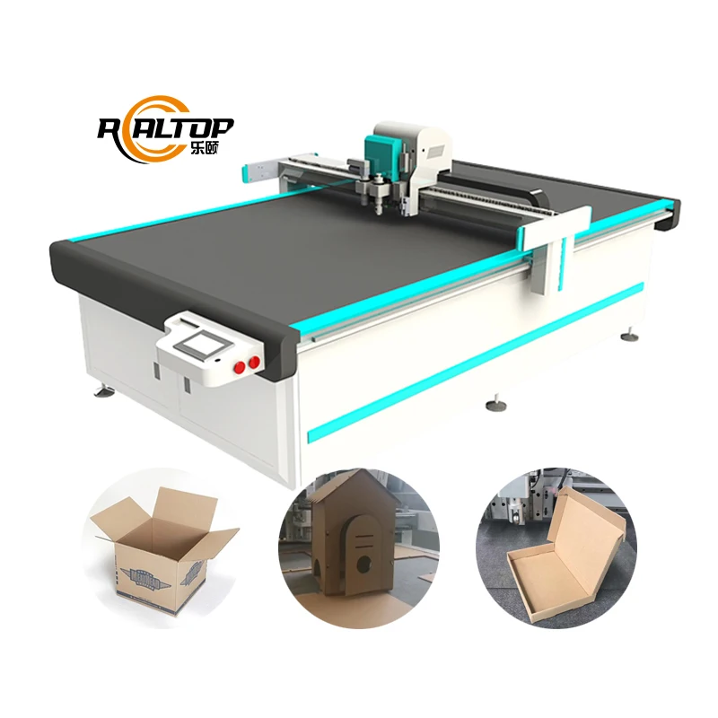 REALTOP flatbed paper cutting machine box cut carton oscillating cnc knife cardboard