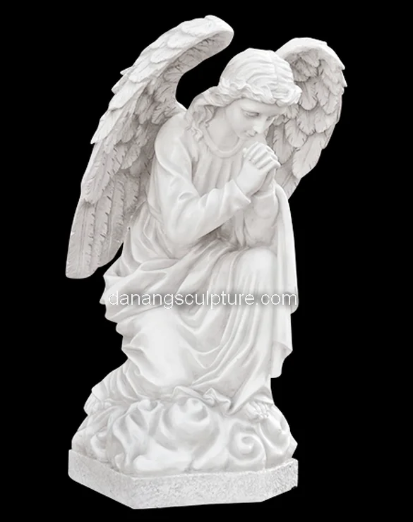 Cute baby angel white marble stone statue baby angel garden statues outdoor angel statues wholesale