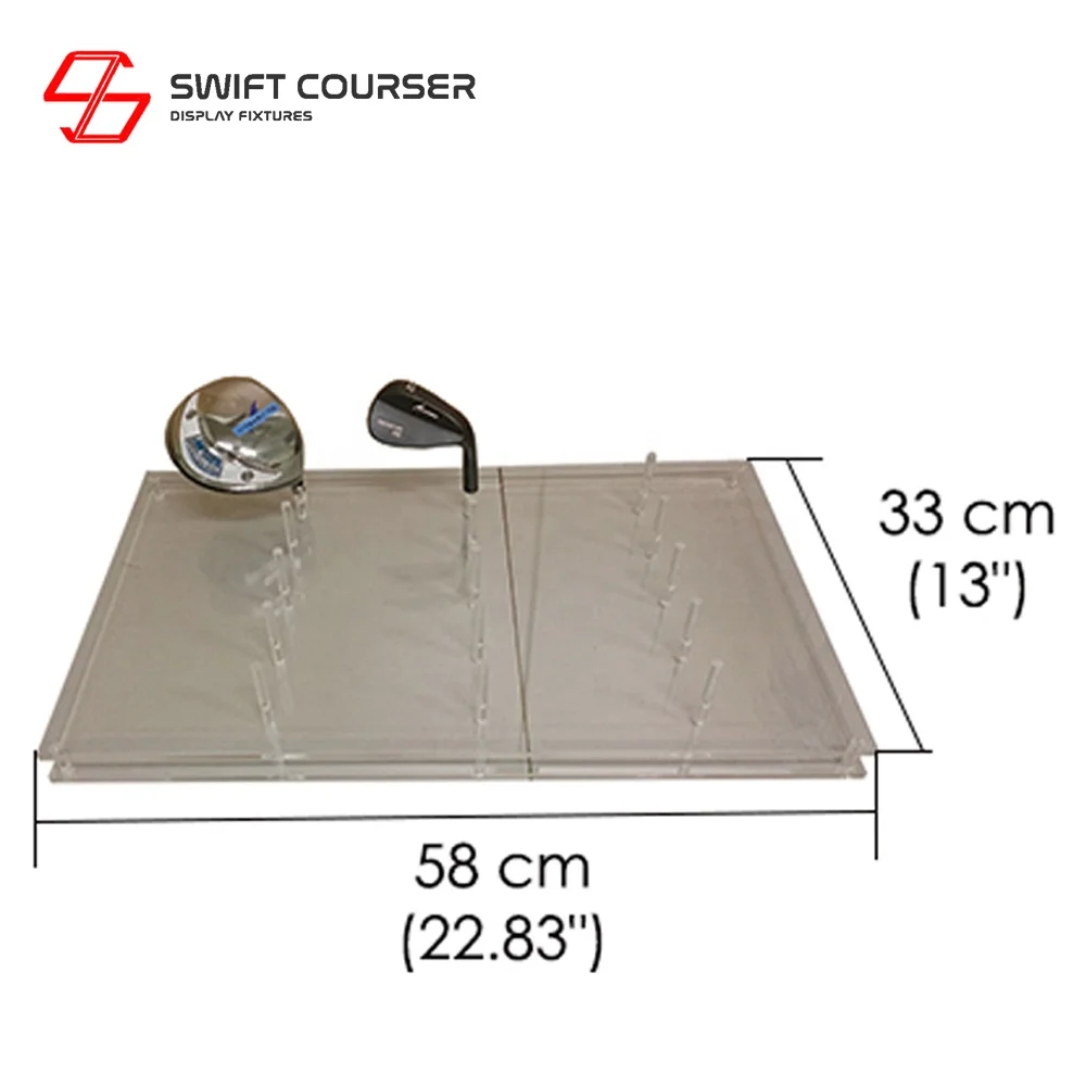 Acrylic golf accessories head display sports store ideas club heads desktop system rack