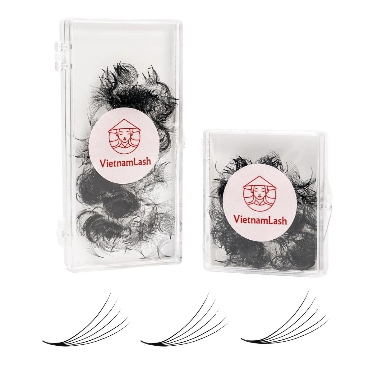 vietnam loose promade eyelash extension ellipse flat eyelash extensions premade fans 5d 0.07 D curl 13mm