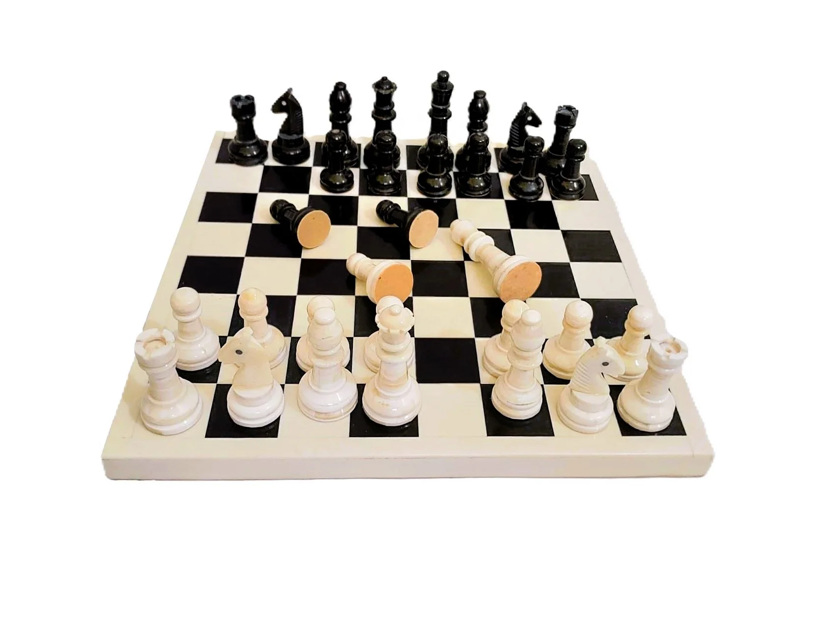 Bone & Horn Chess Set Includes Bone & Horn Chess Pieces Inlay Handcrafted Bone Hand Carved Residency Chess Board Complete Set