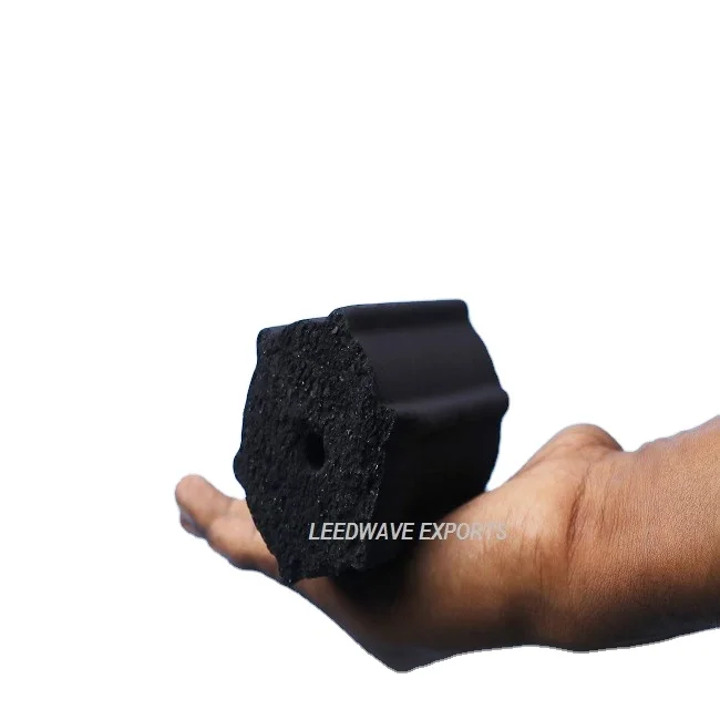 High Heating Coconut Briquette Charcoal for Barbecue Hexagonal Shape