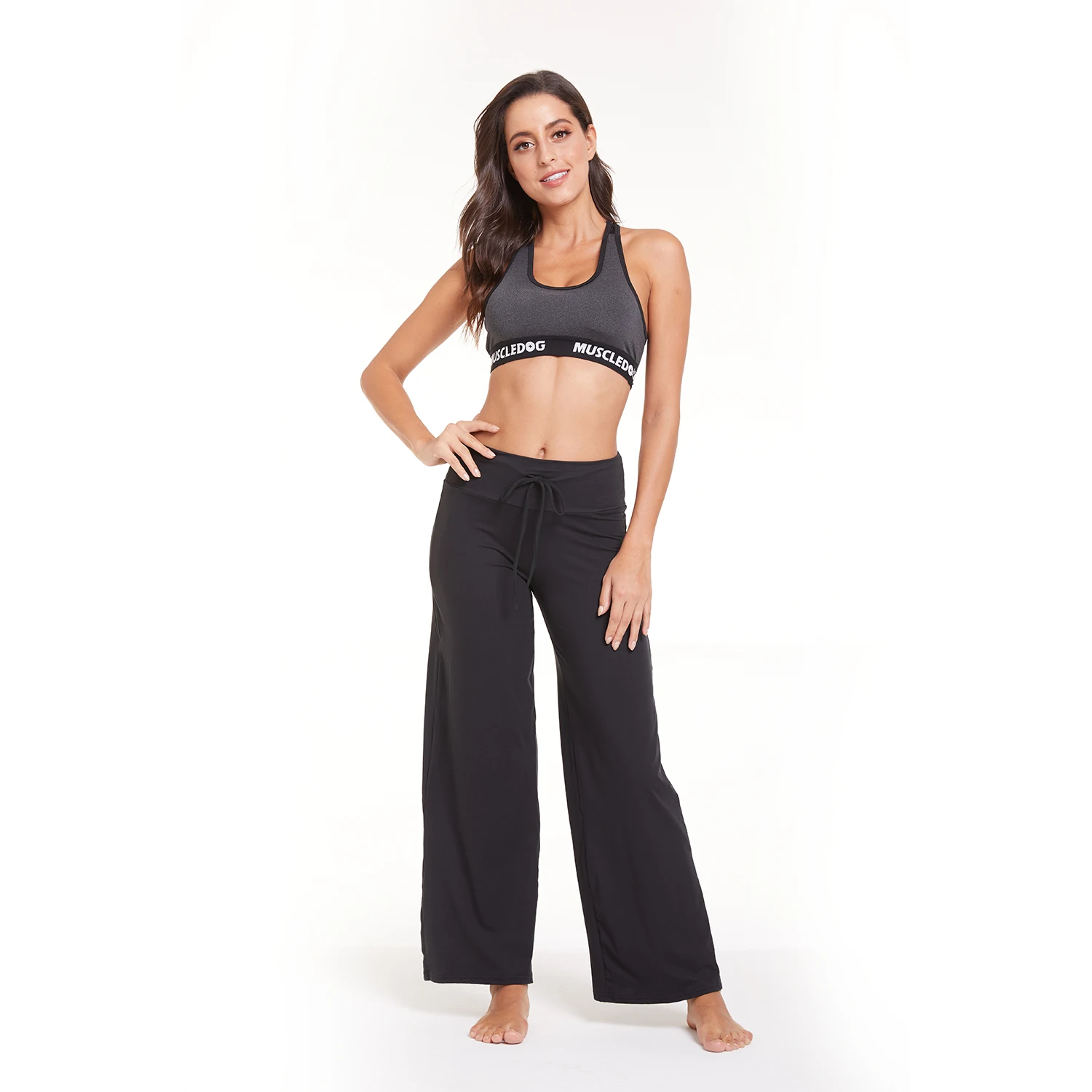 high performance High Waisted Wide Leg Pants Loose Solid Color Casual Spring Autumn Sweatpants Sport Yoga Pants For Women