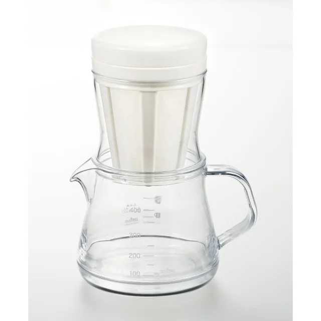 Made In Japan Tritan Coffee Server With Lid, Measuring Spoon, Two-way Dripper Coffee Server STRON 400 2WAY Dripper Set