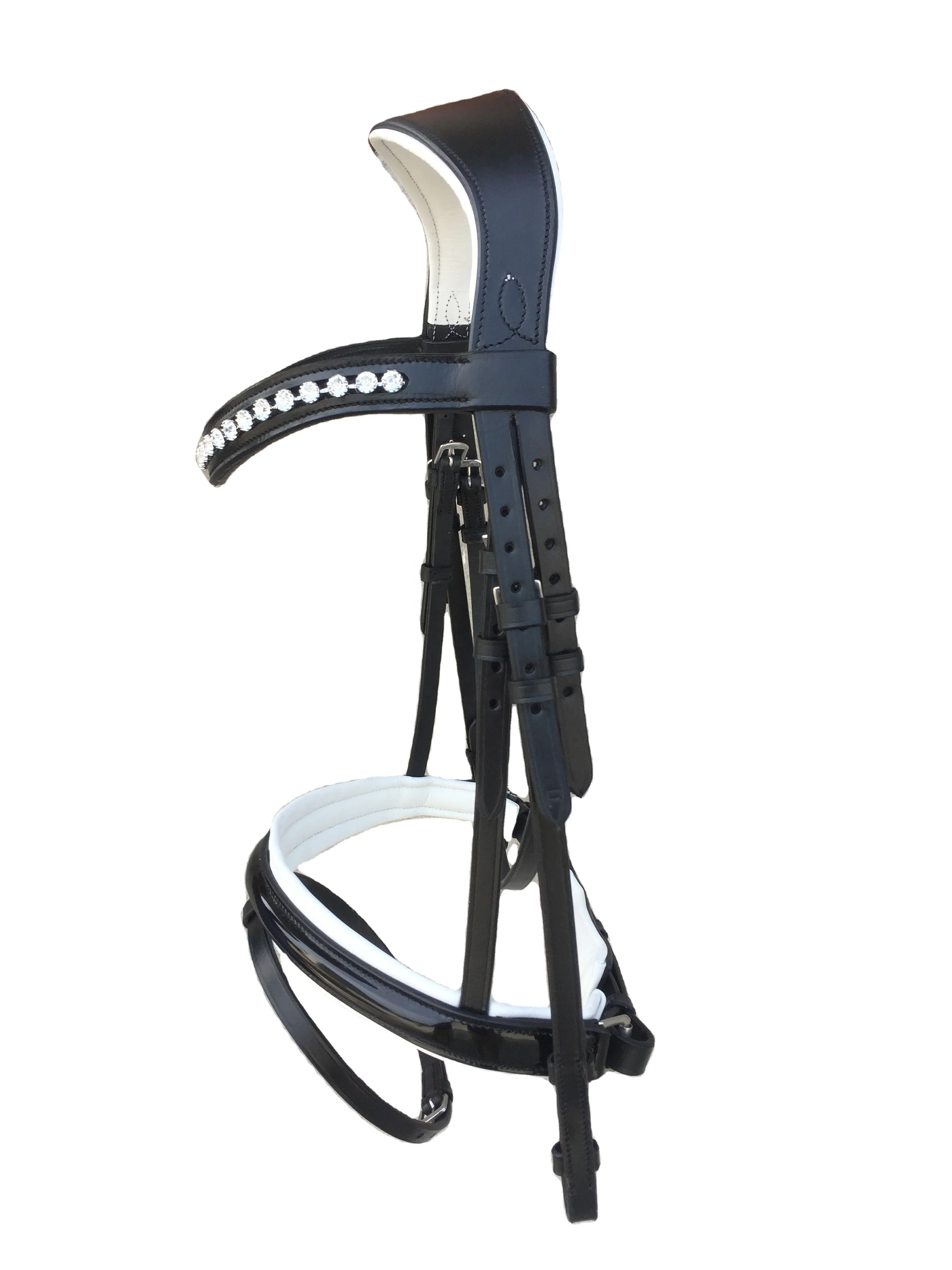 Лошадиная Корона загадочная уздечка в черном/белом/блестящий патент/Спецификация продукта кожаная уздечка/топовый продавец Средний движущийся