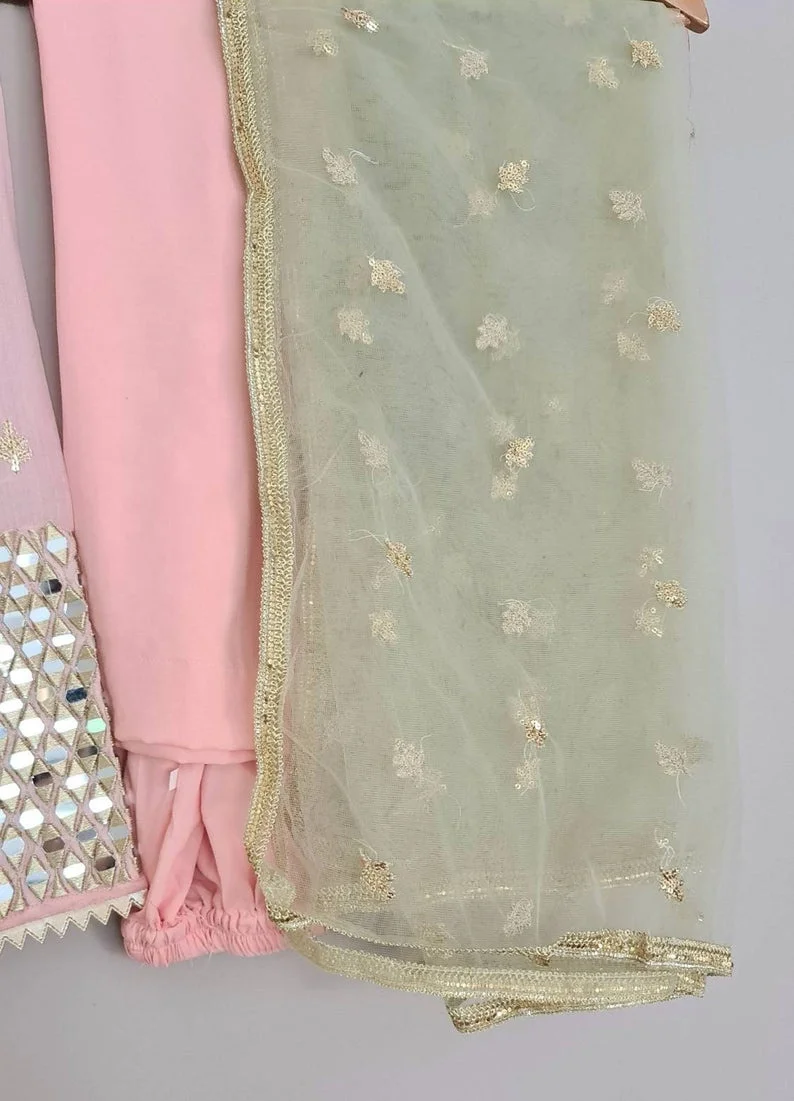 Indian Pakistani Mirror Work Suit Ready Made Shalwar Kameez clothes Hot Selling Dress 2021