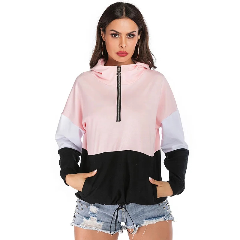 Wholesale  autumn women fashion new hoodie jacket zipper sweatshirts long sleeves hoodies