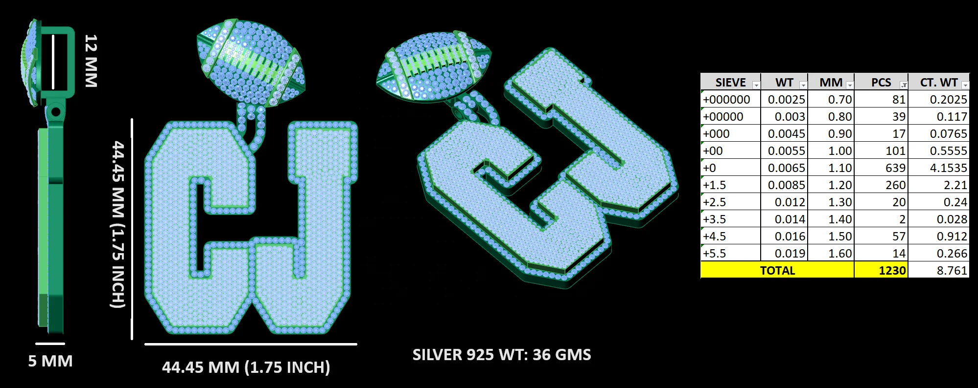 Custom Letter Logo Name Pendant 925 Sterling Silver Pass Diamond Tester Vvs Moissante Letter Charm Pendant For Necklace