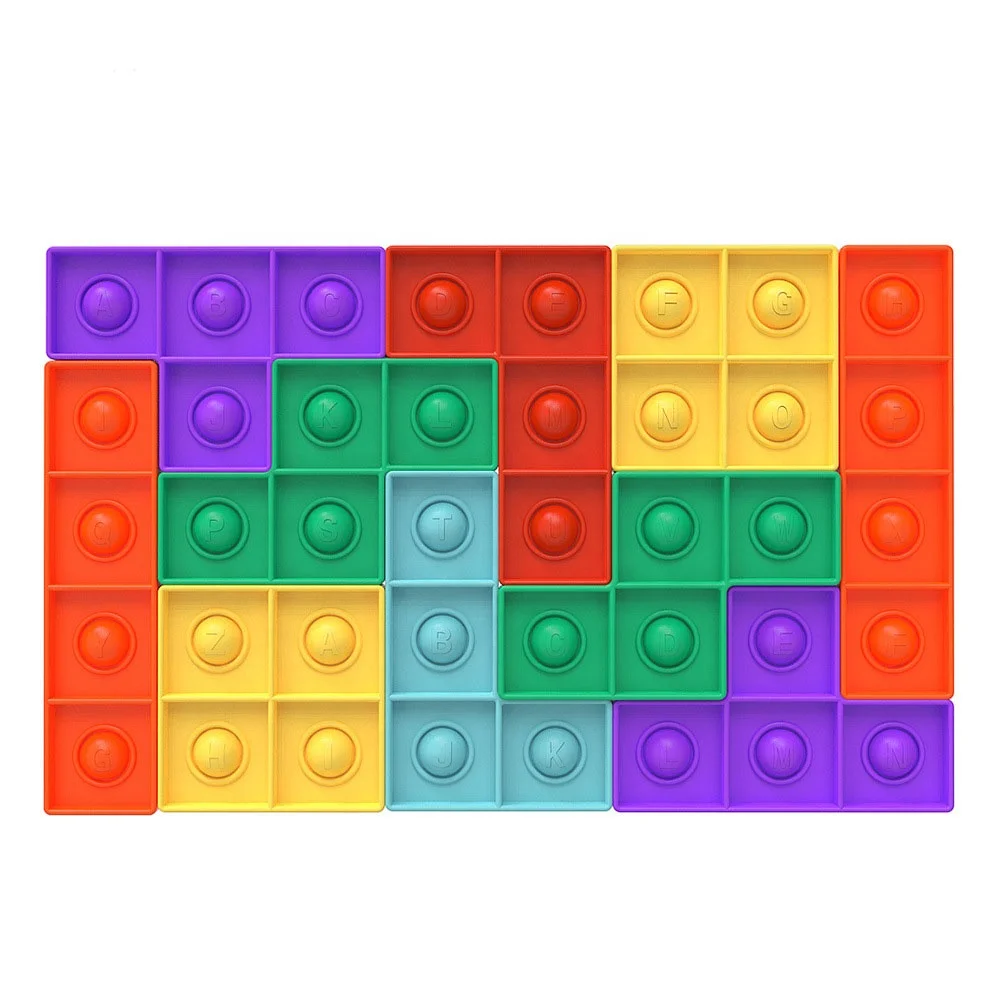 OPP bag package toy kids squeeze silicone stacking toys set blocks bubble sensory anti stress toys