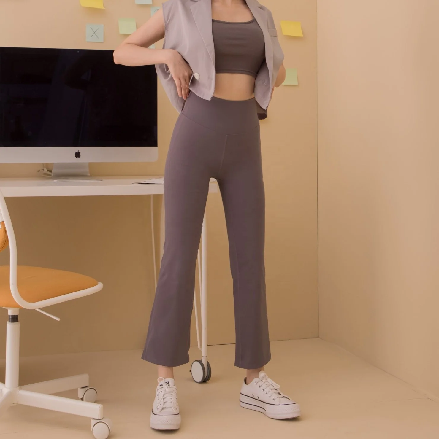 Штаны Для Йоги из спандекса с высокой талией логотипом на заказ