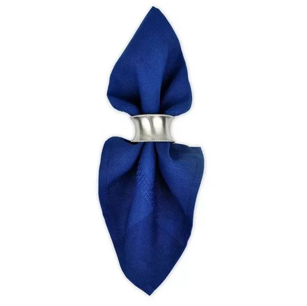 Formal Silver Metal napkin Ring Set Of 6 Beads On  Edge For Holiday Banquet And Home Dinning Table cape Decoration