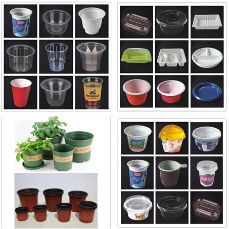 Selling plastic pot plate making machine price and thermocol plate plastic glass making machine