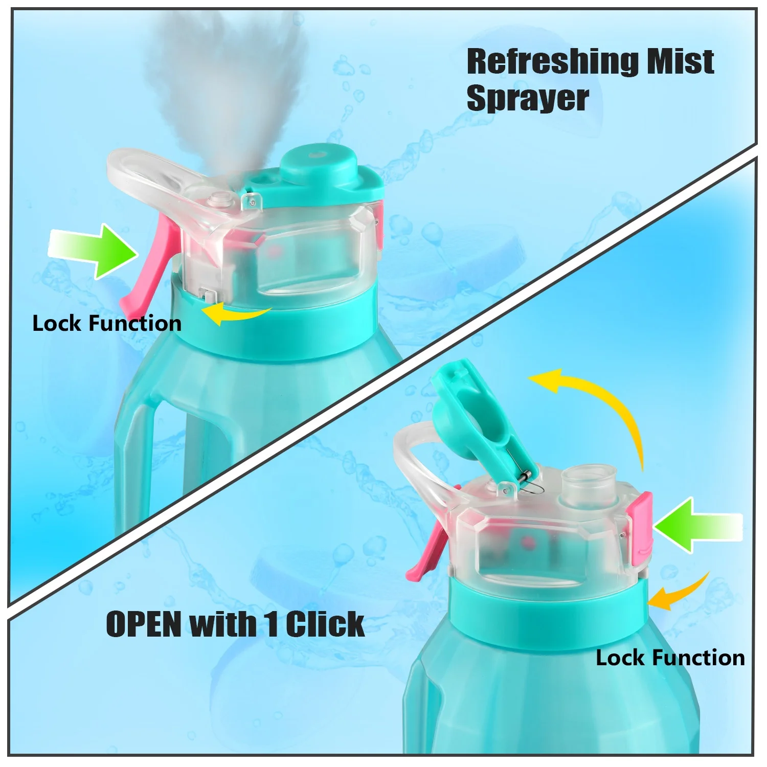1500ml Sports Water Bottle PP Plastic Gym Bpa Free Motivational Water Bottle