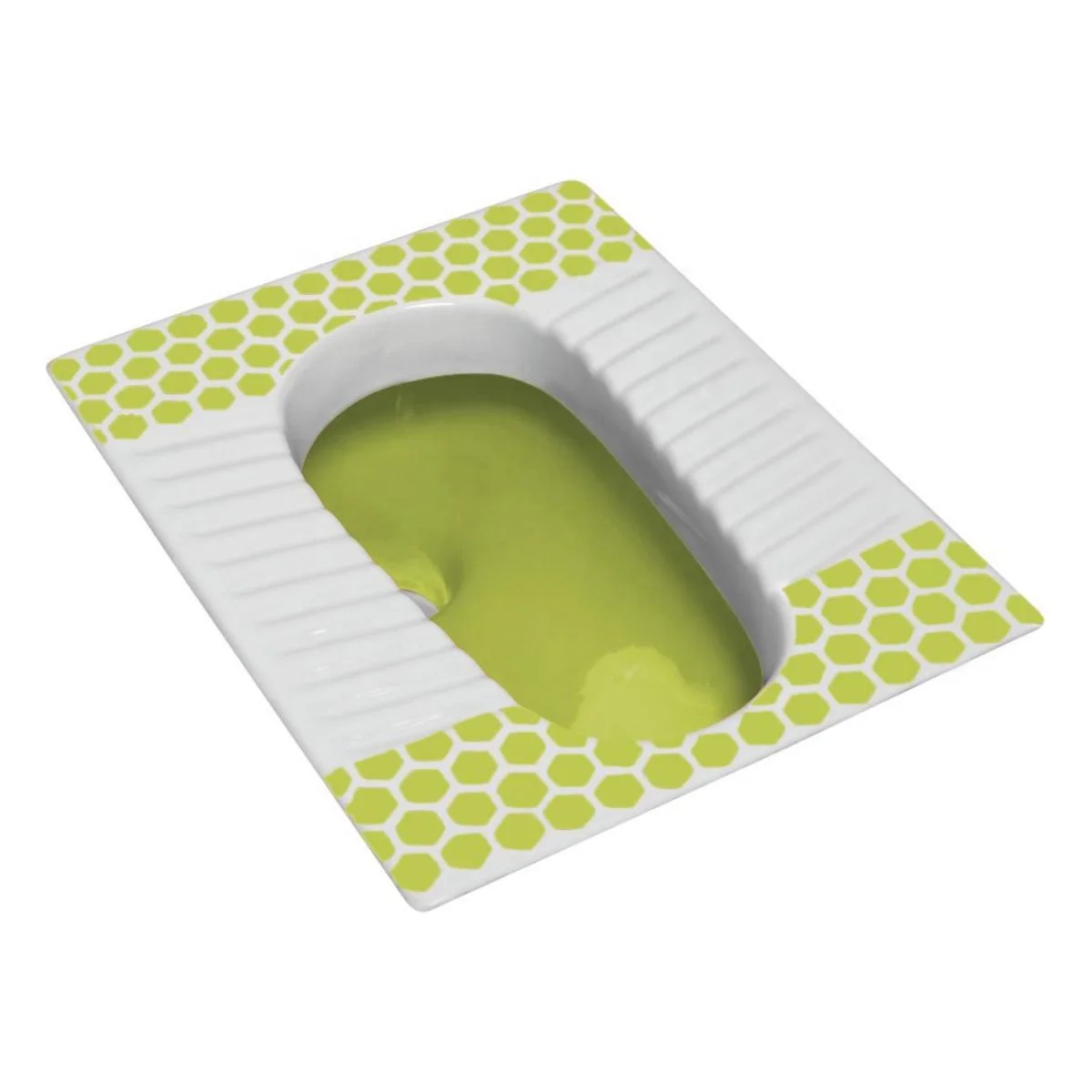 Export Quality Rustic Dark Light Green Color Floor Bathroom Sanitary Ware Modern WC Porcelain Ceramic Squatting Orissa Squat Pan