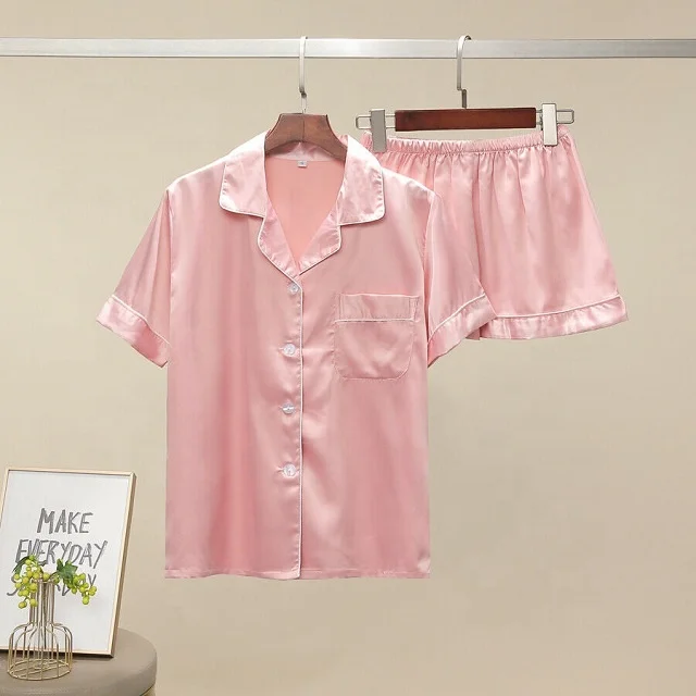 
New 2021 Wholesale Sleepwear Girls Nighty Nightgown Short Satin Nightwear For Women 