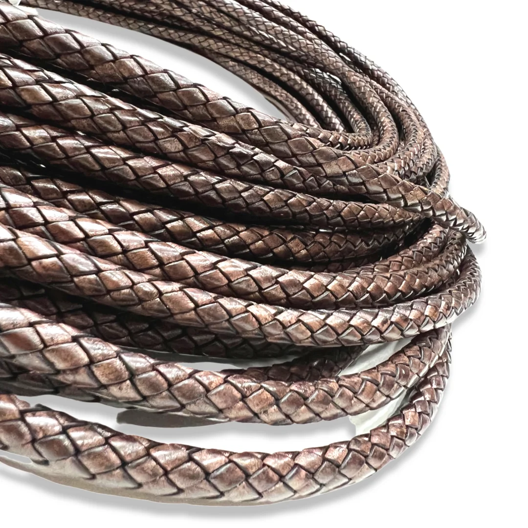 PS Daima and sons Antique distress Leather bolo braided leather cord