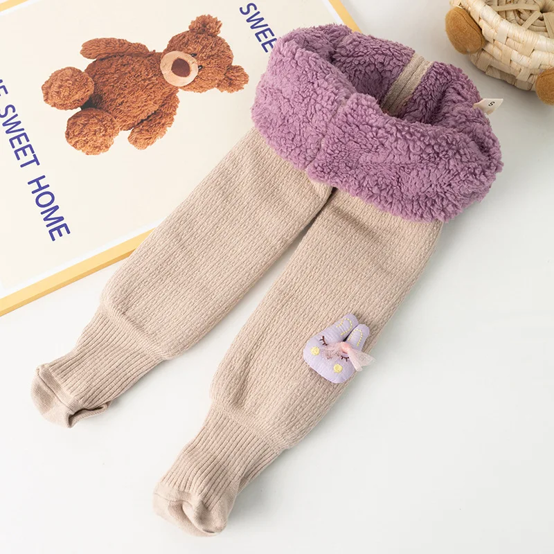Hot Selling Winter Super Thick Warm Cloud Velvet Fuzzy Fluffy Kids Pantyhose Cute Animals Doll Thermal Baby Kids Pantyhose