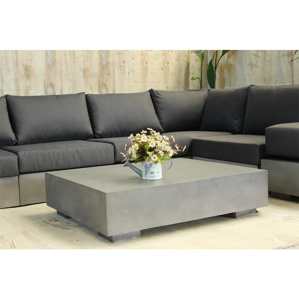 Modern Fashion Design Concrete Sofa Lounge Living Room Grey Mix Fabric Velvet L Shape Sectional Modular Sofa Set