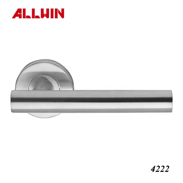 Modern European Design Stainless Steel Hollow Lever Door Handle Satin Finish Wooden Glass Home Office Hotel Apartment Windows
