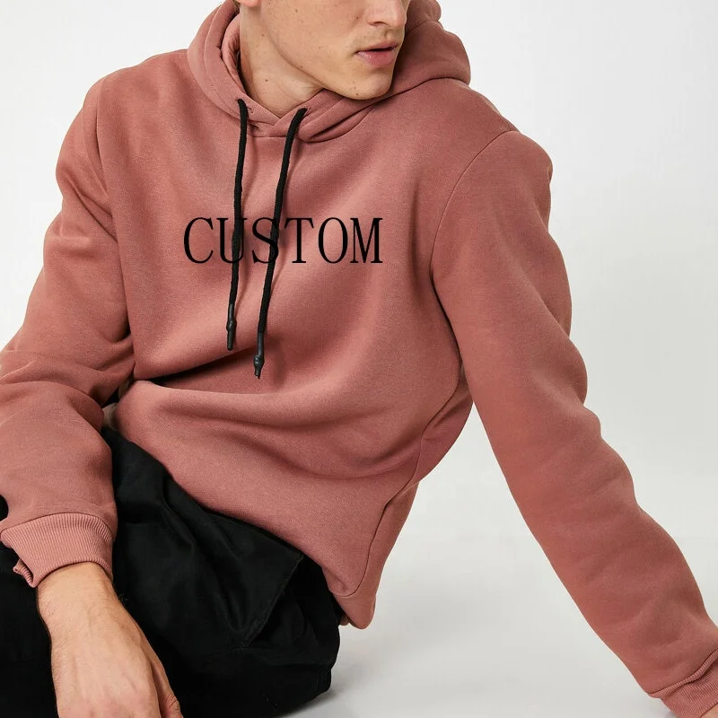 Custom high quality fleece fabric men streetwear heavyweight cotton hoodies