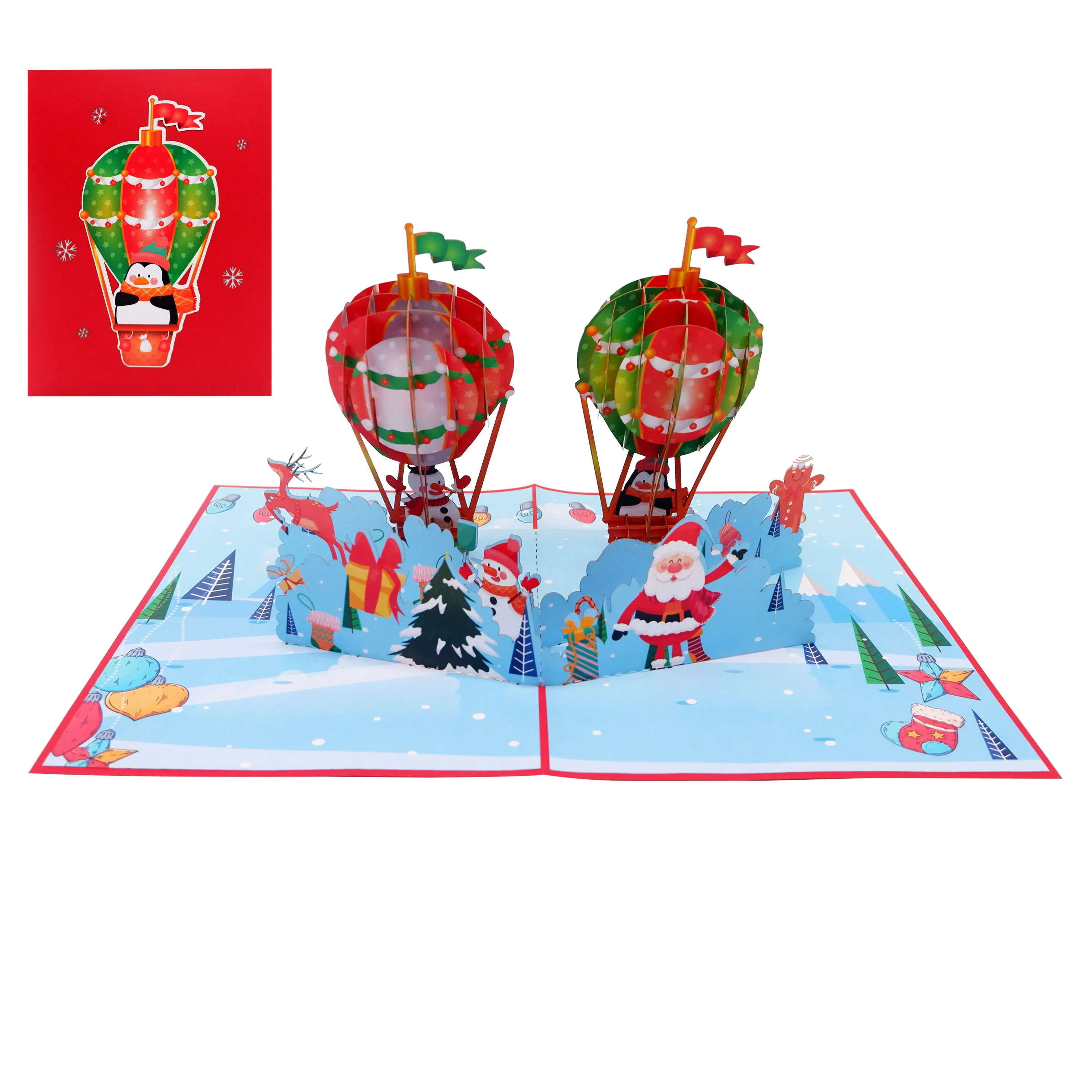 Christmas air balloon 3D Pop Up Card Top Trend Best Seller Custom Design Handicraft Paper Crafts From Vietnam Gifts & Crafts