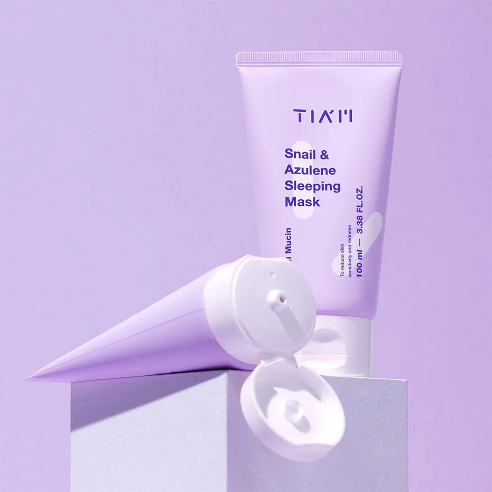 TIAM 100ml Korean Snail and Azulene Sleeping Cream 92% Snail Mucin Face Moisturizer Night Cream & Lotion