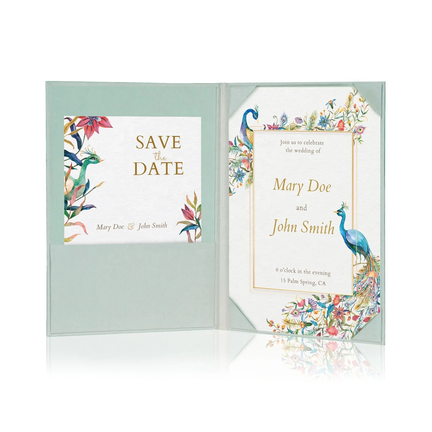 Custom Monogram Wedding Invitation Paper Folder