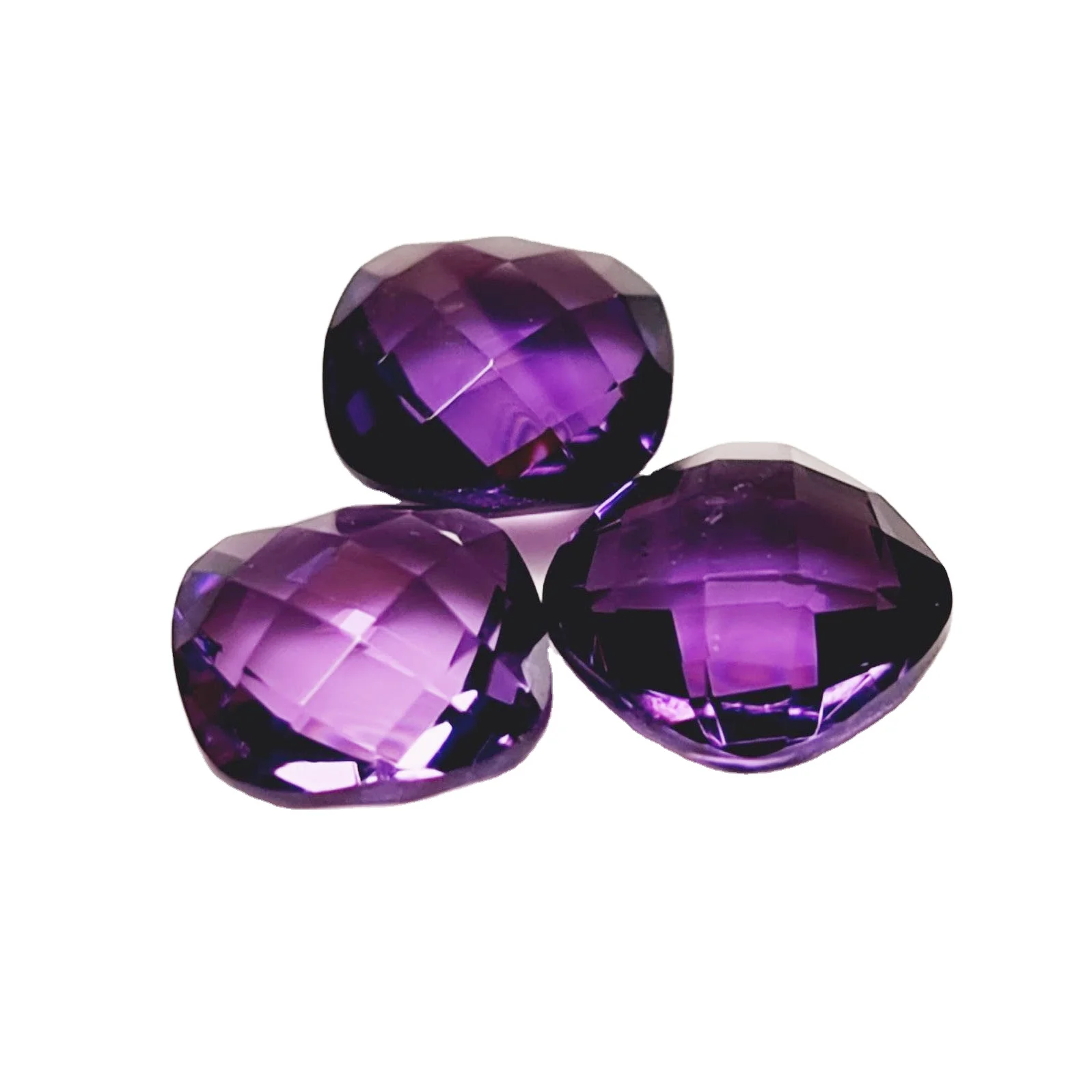 Handmade Eight MM Checker Board Cut Loose African Amethyst Stones Calibrated Cushion Cut Purple Amethyst Gemstone Bulk Product
